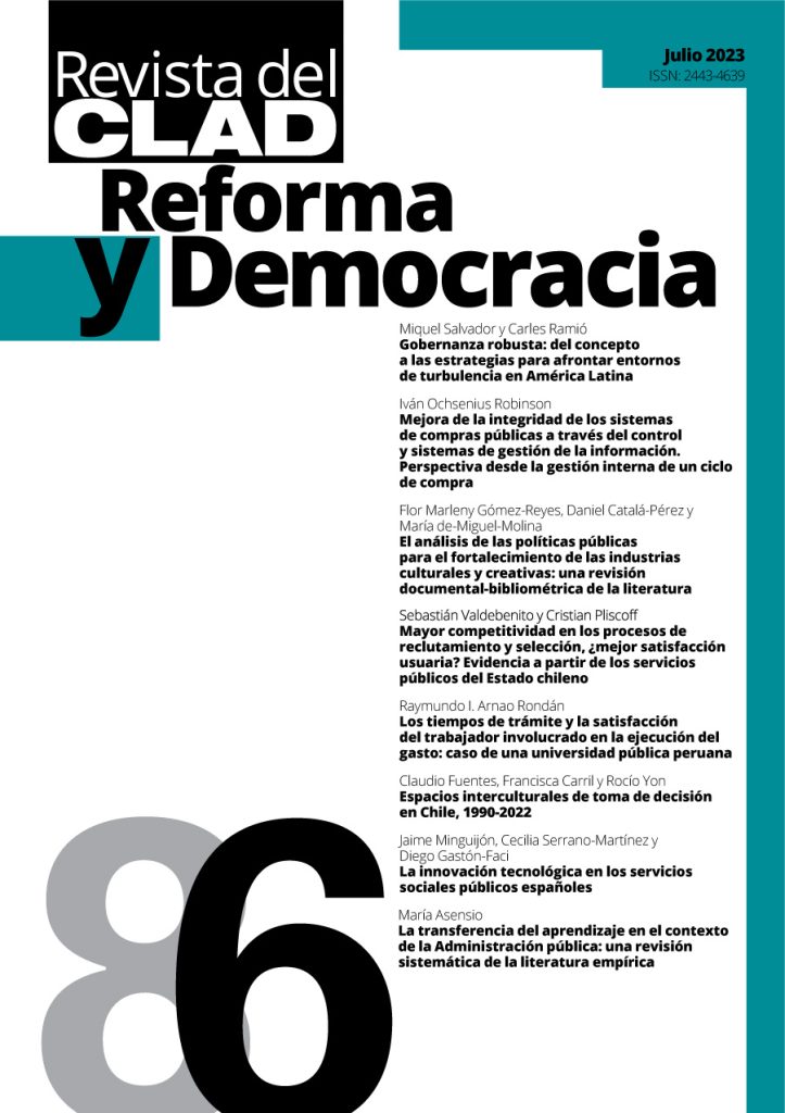 Portada de la Revista del CLAD Reforma y Democracia, número 86.