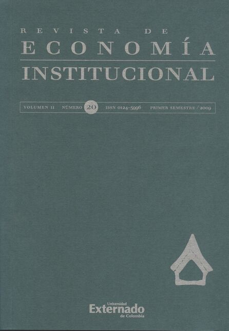 Portada de la Revista de Economía Institucional; número 20.